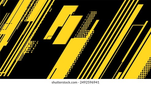 a black and yellow abstract background with lines