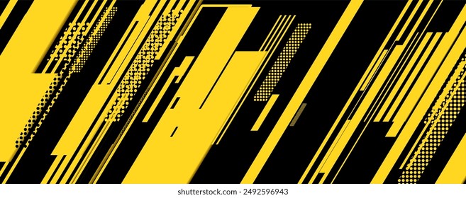 a black and yellow abstract background with lines