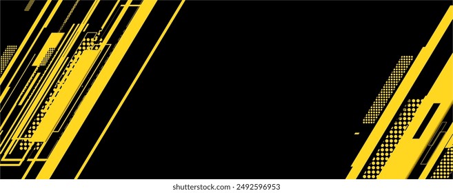 un fondo abstracto negro y amarillo con líneas