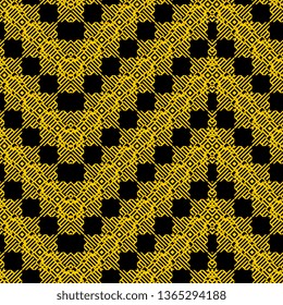 black yellow Abstract geometric art deco vintage pattern