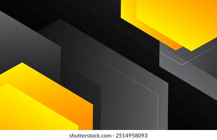 Schwarz-gelber abstrakter geometrischer Hintergrund. Vektorgrafik