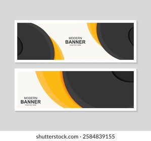 Black and yellow abstract wave Banner design