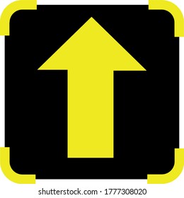 Black and yellow up arrow