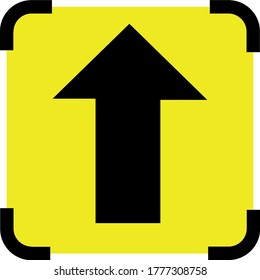 Black and yellow up arrow