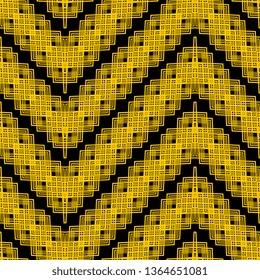 Black yellow Art deco Pattern tile with mandala art. Oriental vector background. Ethnic textile. Perfect for printing on fabric or paper