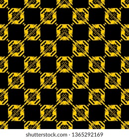 black yellow Art Deco pattern for textile, ceramic tiles and designs