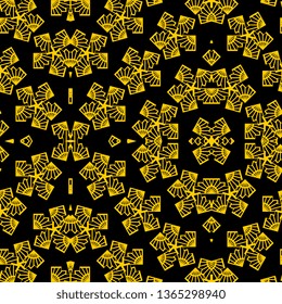 Black yellow art deco pattern decoration design