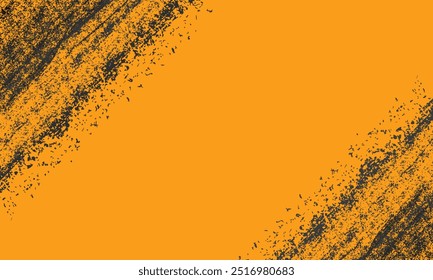 Black and yellow background abstract grunge brush strokes