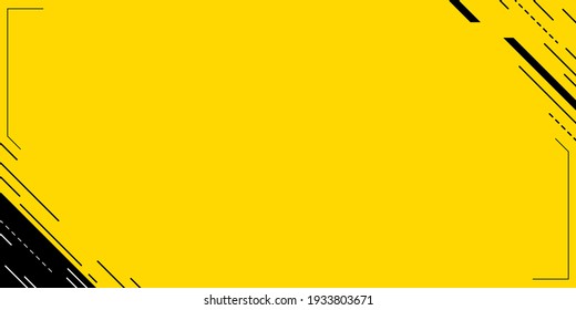 Black Yellow Background Banner Template