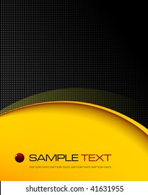 Black and yellow background composition - vector illustration