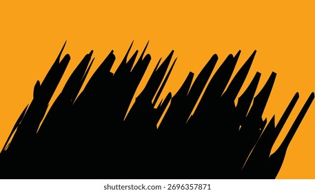 black and yellow background design with grunge or brush . abstract background design	