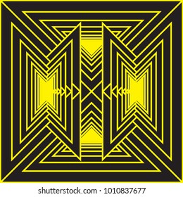 BLACK AND YELLOW BACKGROUND GRAPHIC 3D TO 4D
