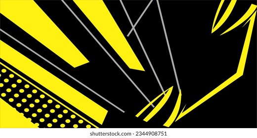 SCHWARZ-GELBER HINTERGRUND ILLUSTRATION MIT DOTS UND LINIEN 