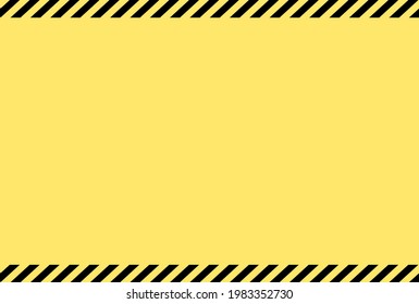 Black and yellow background stand out sign, banner, frame for a warning. Bold line type.