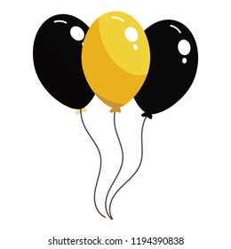 Black and yellow balloons
