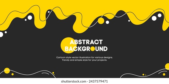 Black and yellow banner design template with geometric shapes and lines. Flat style background black, white and yellow elements. Modern design for web, app, social networks. Vector illustration