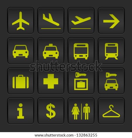 Black and Yellow basic Airport signs