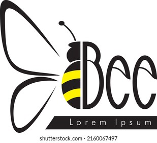 Black and yellow bee logo desing.