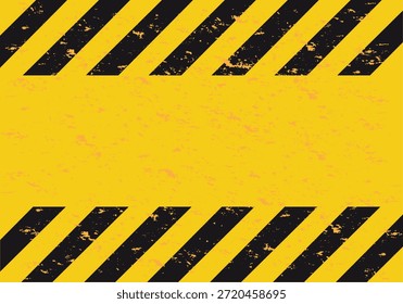 Schwarz und gelb leer Warnstreifen Straßenschild Hintergrund, Aufmerksamkeit, Stopp oder Sicherheit,
Banner oder Warnbanner, Vektorgrafik