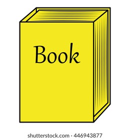 black and yellow books set front view over isolated background, vector illustration 