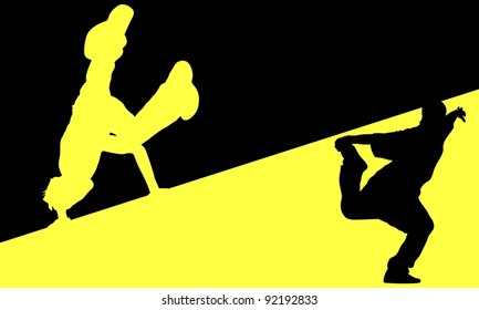 black and yellow breakdance