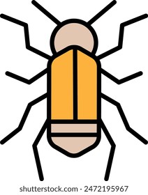 A black and yellow bug with a pencil sticking out of its back
