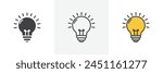 Black and yellow bulb vector icon set
