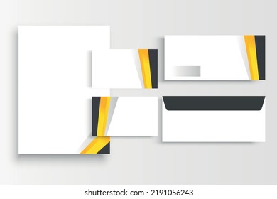 Black And Yellow Business Stationary Template Vector Format