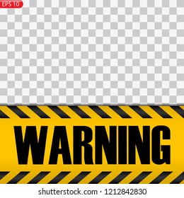 Black and yellow caution lines isolated. Realistic warning tapes. Danger signs. Vector background.