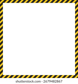 black yellow caution stripes square frames. Warning tape with yellow and black Diagonal stripes rectangle square box frame. Safety attention or warning labels symbol