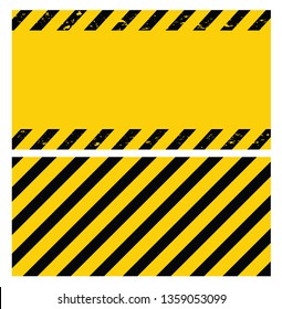 Black And Yellow Caution Tape. Blank Warning Background. Vector Illustration