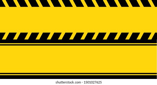 Black and yellow Caution tape. Vector illustration