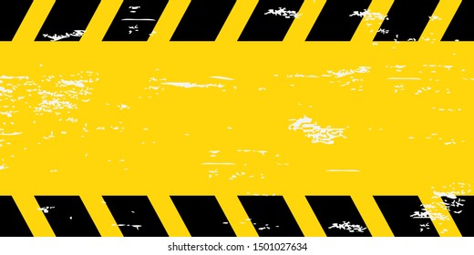 Black and yellow Caution tape. Vector illustration