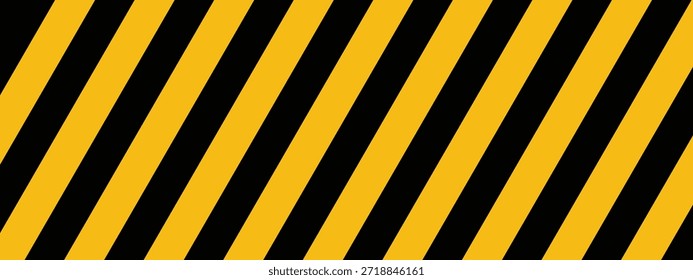 Cinta de precaución negra y amarilla. Cinta de advertencia con rayas diagonales amarillas y negras. Advierta detener la línea sin costuras. Borde de cinta de precaución amarillo y negro. Ilustración vectorial de cinta de peligro largo en blanco backgr