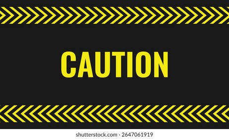 Black and yellow caution warning background sign. Vector illustration