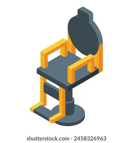 Black yellow chair icon isometric vector. Barber equipment. Classic work