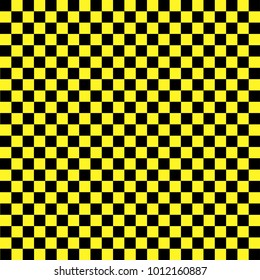 Black and yellow checkered background. Background in a cage. Vector illustration