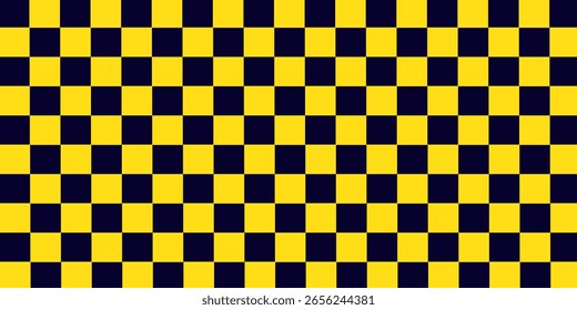 Black and yellow checkered pattern, Checkerboard seamless pattern