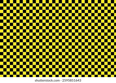 Black and yellow chess pattern. Checkerboard seamless vector illustration. Abstract checkered checkerboard for game. Grid geometric rectangle shape. Race flag. Retro mosaic floor. vector illustration.