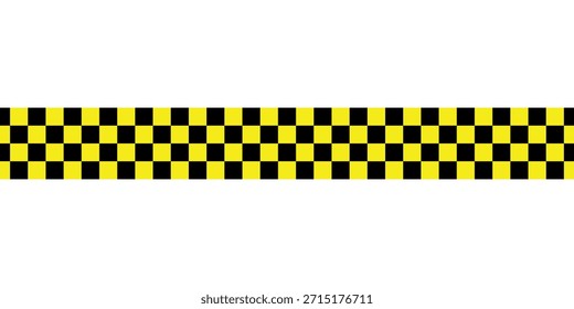 Schwarzes und gelbes Schachmuster. Nahtlose Vektorgrafik mit Schachbrett. Abstrakt kariertes Schachbrett für Spiel. Geometrisches Rasterrechteck. Rassenflagge. Retro-Mosaikboden.