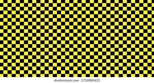 Patrón de ajedrez negro y amarillo. Ilustración vectorial sin fisuras de tablero de ajedrez. Abstractas tablero de ajedrez a cuadros para el juego. Forma de rectángulo geométrico de rejilla. Bandera de la raza. Suelo de mosaico retro.