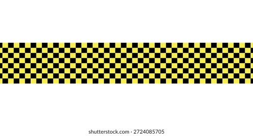 Patrón de ajedrez negro y amarillo. Ilustración vectorial sin fisuras de tablero de ajedrez. Abstractas tablero de ajedrez a cuadros para el juego. Forma de rectángulo geométrico de rejilla. Bandera de la raza. Suelo de mosaico retro.