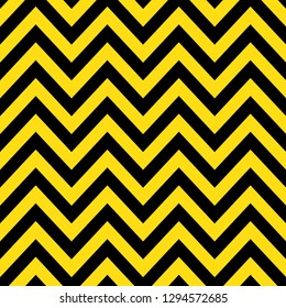 Black and yellow chevron trendy seamless pattern background 