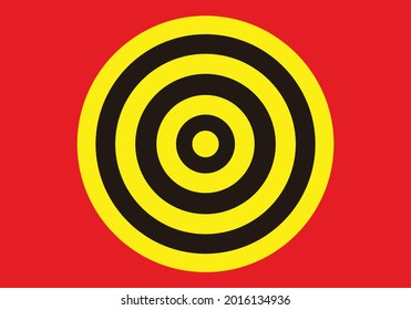 Black yellow circle towards the center