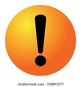 Black and yellow circle warning alert sign vector illustration. Caution 3d attention sign black and yellow. Black exclamation point. Note, care, notice mark