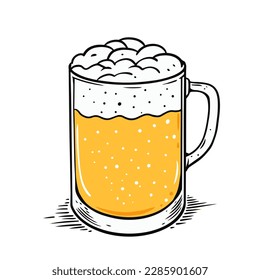 Black and yellow color beer logo glasses sign vector art
