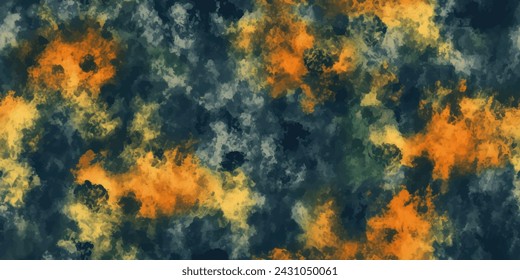 Black and yellow color fabric tie dye pattern ink , colorful tie dye pattern abstract background. Tie dye two tone clouds . Shibori, tie dye, abstract batik brush seamless and repeat pattern design.