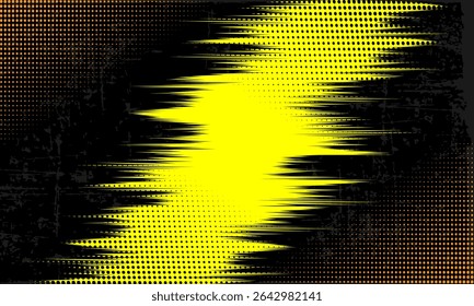 black yellow color pattern gradient grunge texture background. Dots pop art comics sport style Abstract background black color with modern corporate concept. 