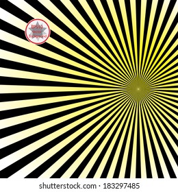 black and yellow color ray abstract background
