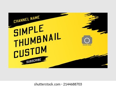 Black And Yellow Color Of Thumbnail Design Template.